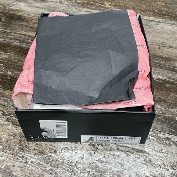 Nicole‎ Miller Boots New York Snakeskin Combat Moto City White Size 7 NEW - Picture 4 of 16